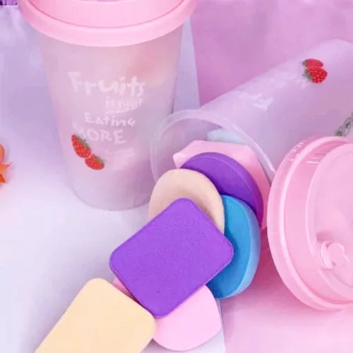 Beauty Blender With Cup, 9 In 1 Makeup Blender, Soft Makeup Sponge Puff Set With Jar, Beauty Blender Glass Beauty Blender With Cup, 9 In 1 Makeup Blender, Soft Makeup Sponge Puff Set With Jar, Beauty Blender Glass